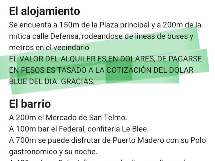 San Telmo Piso Uso Familiar Cincuenta Mil Pesos La Noche Apartamento
